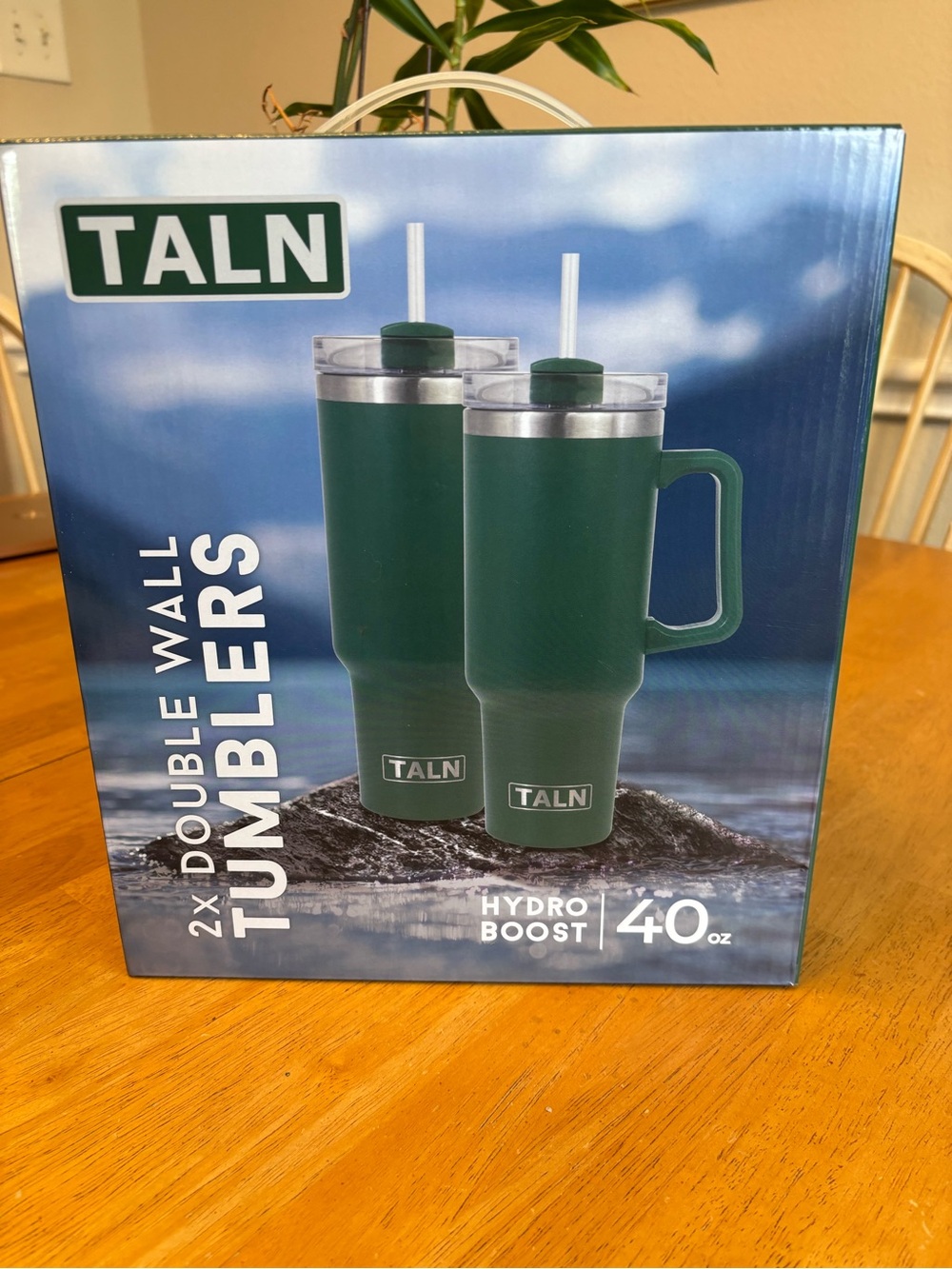TALN 40 oz Green Double Wall Tumblers - 2 Pack NEW
